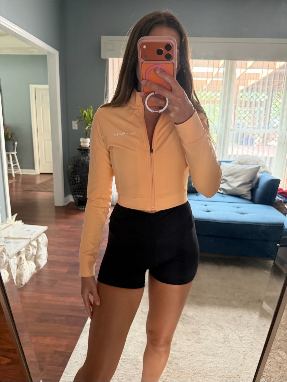 Alphalete peach zip up jacket
